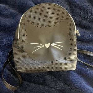 little mini backpack with cat face for little girl